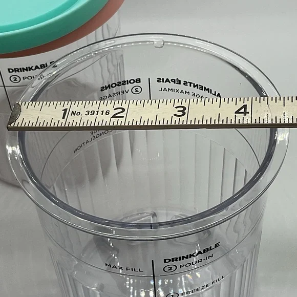 Set of 2 Containers for Ninja Creami Deluxe with Mint and Pink Lids - Picture 5 of 5